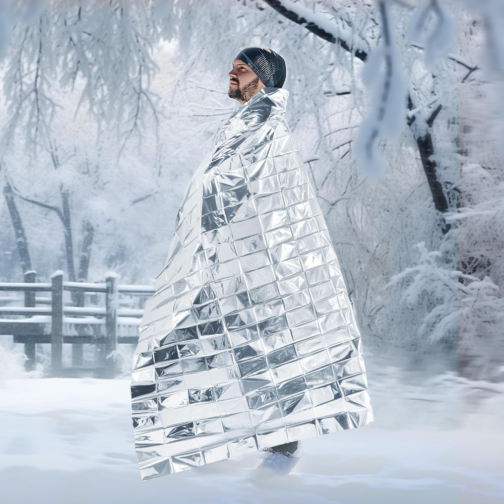 Emergency Mylar Thermal Blankets,Space Blanket Survival Kit Camping Blanket, Per