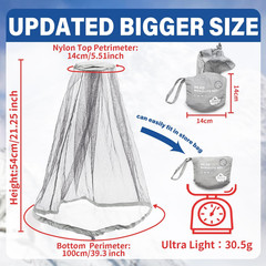 Mosquito Head Net Mesh Face Neck Fly Netting Cover from Bugs Gnats Noseeums Hat-