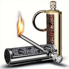 Durable Waterproof Textured Anti-Slip Functional Vintage Permanent Match Lighter