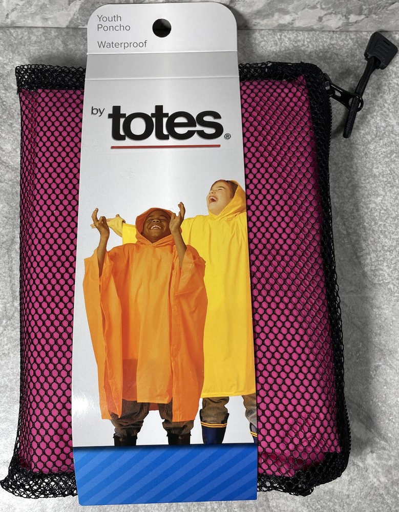 Raines by TOTES YOUTH Poncho One Size PINK Rain Pullover Side Snaps EVA Fabric
