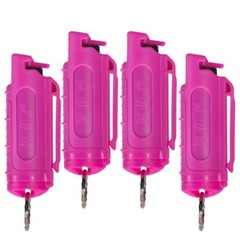4 Police Magnum pepper spray .50oz hot pink molded keychain defense protection