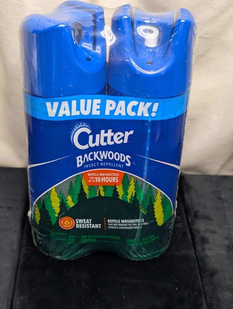 Cutter Backwoods Insect Repellent Value Pack 2 Cans 6oz Each 25% DEET Spray