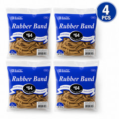 [Pack of 4] Bazic #64 Rubber Bands 2 oz 3 1/2 x 1/4 in 8.9 x 0.64 cm