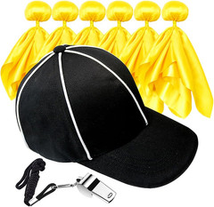Ahuimeius Referee Hat and Whistle Set with 6 Penalty Flag Football Flags – Compl
