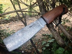 Handmade Damascus Hunting Knife Machete