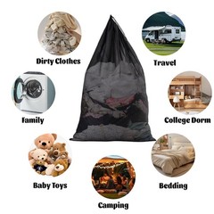 Laundry Bag Mesh Bags Wash Bags,Travel 23″ x 0.08″ x 34″, Black