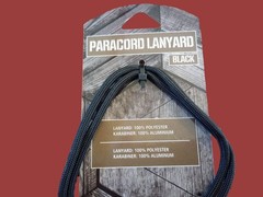2.6m Paracord Neck Lanyard with Carabiner Quick Release Fastener Green / Black