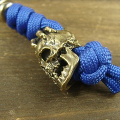 Brass “Skull” knife Lanyard Bead Paracord beads crafted for EDC gear XLH017