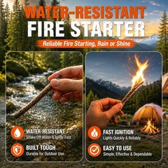 27 Piece Ferro Rod Fire Starter Survival Kit with Striker & Ropes 20 Waterproof