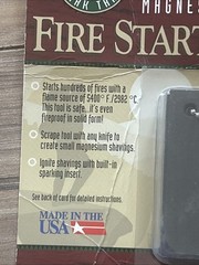 Fire Starter Magnesium striker blade included Prepper Backpacking