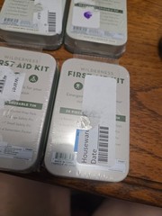 KIKKERLAND (2) 19 PC+(2)25 PC LOT Outdoor Reusable Tin Wilderness First Aid Kit
