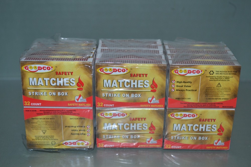 30 Boxes Good Co Safety Matches 32 Count Per Box Camping First Aid Survival Gear