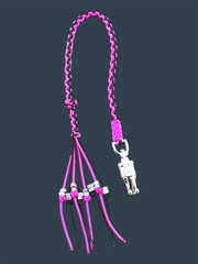 Decorative Paracord Motorcycle Get Back Whip Hot Pink/Black on Panic Snap
