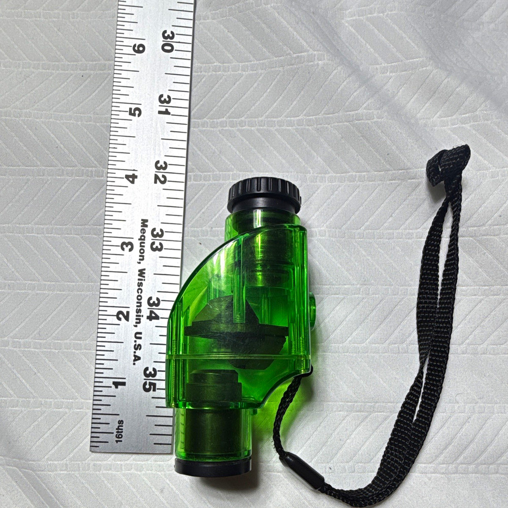 Safety Whistle 120 dB Green Plastic w/ Black Lanyard 4 in Camping Hiking