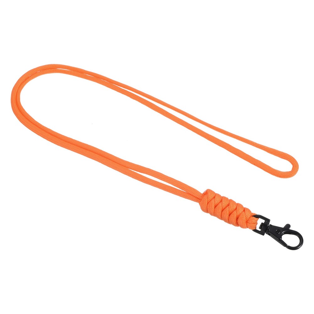 19″ Paracord Lanyard Lobster Clasp Necklace Badge Holder Strap Cord, Orange
