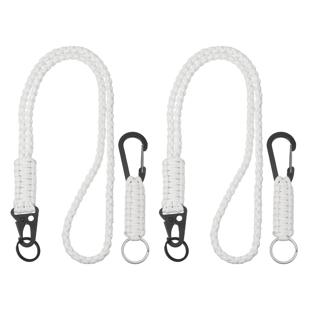 4Pcs Heavy Duty Braided Lanyard for Outdoor Activities, Glowing White
