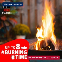 Topline 100 Fire Starters for Fireplace, Wood Stove, Charcoal BBQ & Campfire – W
