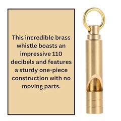 Brass Whistles 4 Pack, Emergency Survival Whistles Loud Safety Whistles for