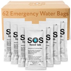 Emergency Drinking Water Packets – 62 Count, 5-Year Shelf Life, Survival Supply