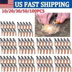 100 Fire Starter Flint Steel Striker Survival Kit Ferro Rod Outdoor Camping Tool
