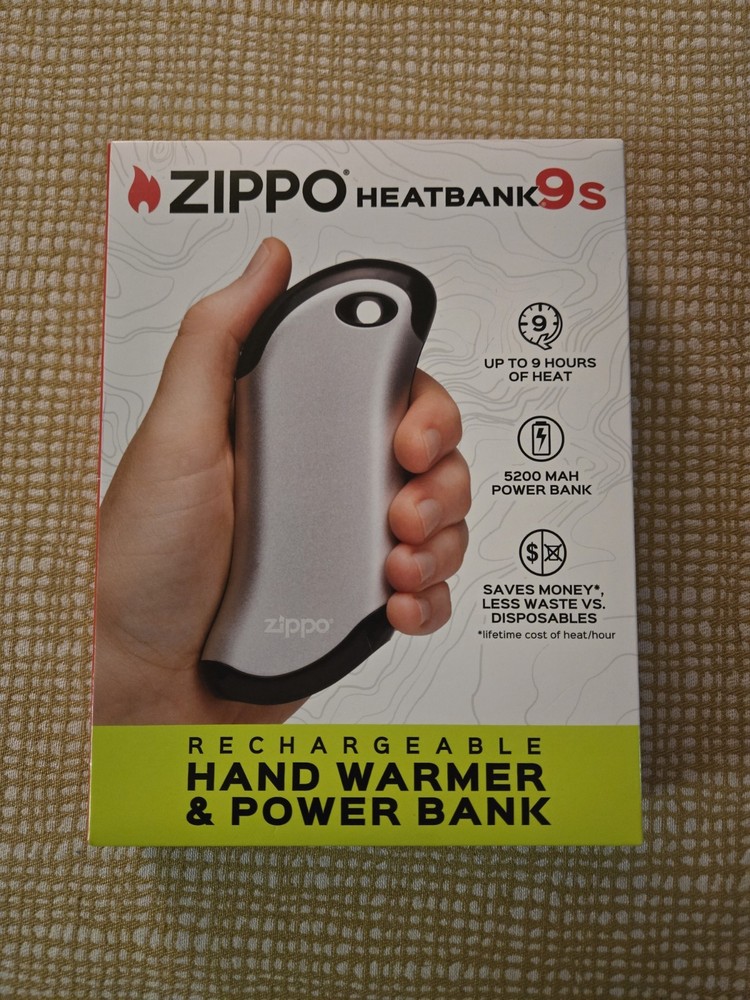 NEW Zippo Heatbank 9s Rechargeable Hand Warmer & Power Bank Up to 9 Hours Heat