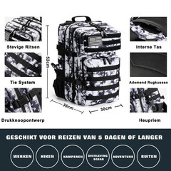 Skywod Survival Gear Set – First Aid Kit + Large Backpack White Camouflage