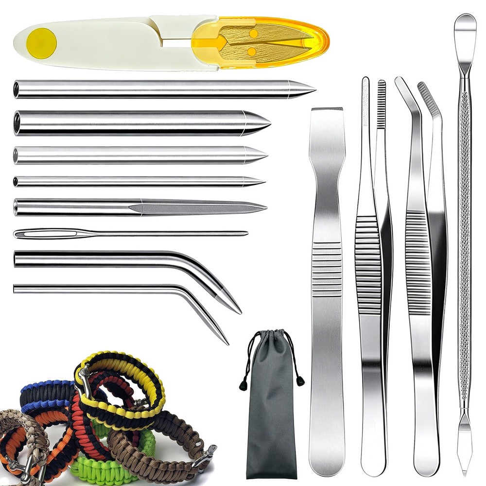 13PCS Paracord Stitching Set Leather Craft Fid Needles DIY Weaving Repair Kit US