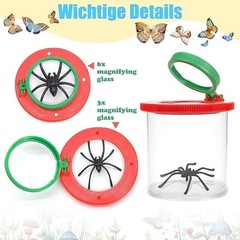 Researcher Set for Kids, 6 Piece Magnifying Tins Cup Magnifier, Cup Magnifiers Set with 3/…