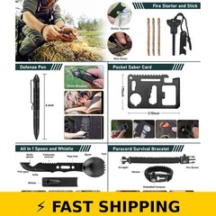 RIKOJUXI 262Pcs Survival Kit with First Aid Kit and Crossbody Bag