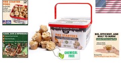 Effortless Fire Starters in Plastic Bucket – 50 Pods for Indoor & Outdoor Use