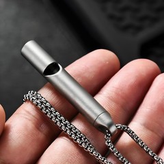 Titanium Alloy EDC Whistle Outdoor Survival Rescue Tool High Decibel Keychain