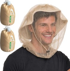 Outdoor Head Net 2 Pack Beige Versatile Protection Men Women Garden Activities