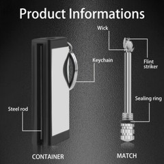 10pcs Permanent Match Infinity Lighter Emergency Fire Starter Portable Keychain