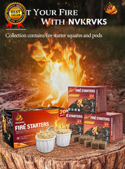 Fire Starter Squares 192 Natural & Odourless Firestarters Cubes for Campfire