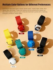 Multicolor Bear Bells with Whistle, Includes Matching Emergency Whistle, 1 Red