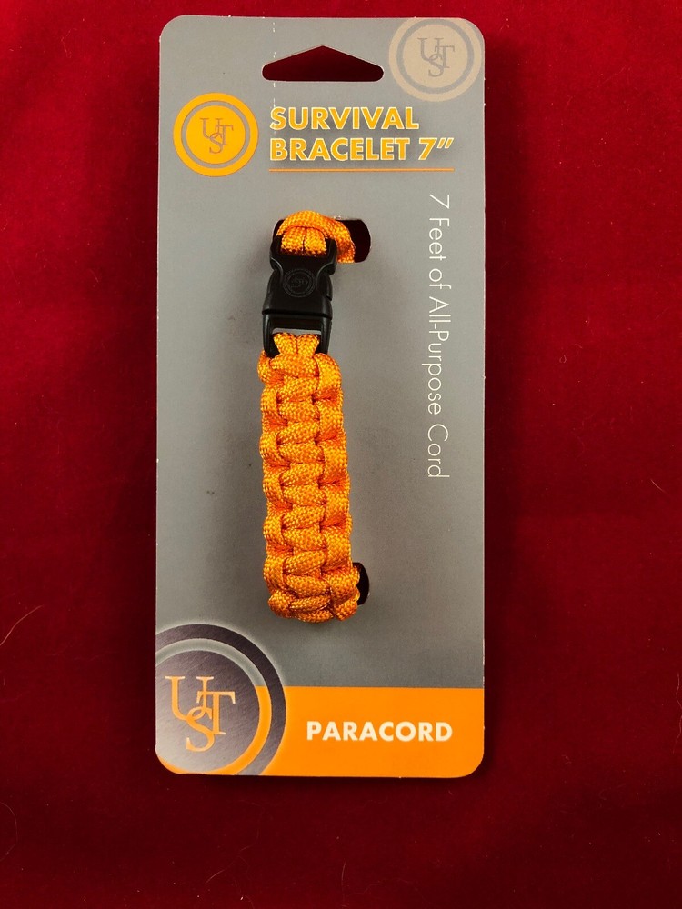 U S T 7in Survival Paracord Bracelet Orange