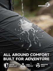 Moosehill Hiking Pants Men Vents: Cargo Lightweight 34W x 32L, Dark Grey