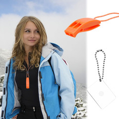 2X Survival Whistle and 2X Signal Mirror – Outdoor Survival Kit Rescue Flash