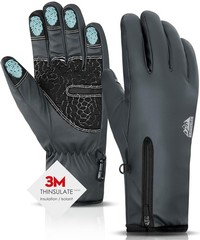 Bruvoalon Y322 Winter Gloves for Men & Women, -15℉ Touchscreen Medium, Gray