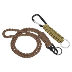 Braided Paracord Keychain Lanyard, 2pcs with Hook Clip, Hollow Brown