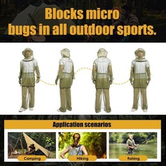 Luxurious Mosquito Protection Suit: 6-Piece Lightweight Outdoor Set – Green