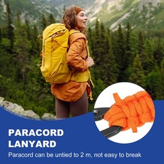 Paracord Keychain Aluminum Paracord Lanyard Key Chain – (2 Pack, Orange)