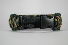 550 Paracord Survival Bracelet King Cobra Emerald Green/Woodland Made in the USA