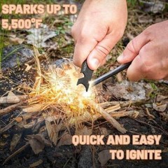 4-inch 6-in-1 Ferro Rod Fire Starter Kit for Camping & Survival