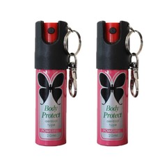 2 Pack Pepper Spray 1/2oz Women Self Defense Security Keychain Pink