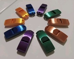 Whistle 10 Pack, 120+ dB Emergency Survival, Blue, Purple, Green, Red Copper!