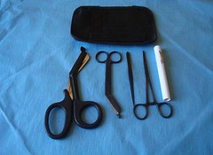 TACTICAL BLACK EMT HOLSTER KIT W/ SHEARS, FORCEPS, PENLIGHTS COMBO PACK- BLACK