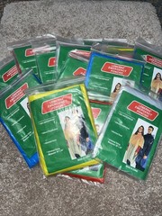 13 Leberna EMERGENCY Poncho Waterproof All with Attached 50X80 COLOR 4 Colors