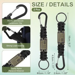 Paracord Keychain Carabiners Clip, 4Pcs& 21.7/6″ & Black