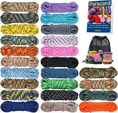 Paracord 550 Combo kit 24 Colors 10ft Paracord Rope W/ Instruction Multifunction